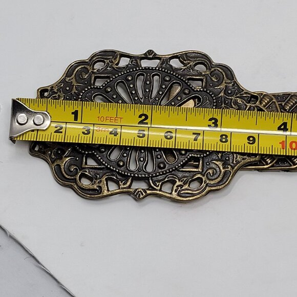 Vtg Filagree Bronze Victorian Rival Snake Scale Stretch Belt Sz M/L Renaissance - Picture 8 of 16